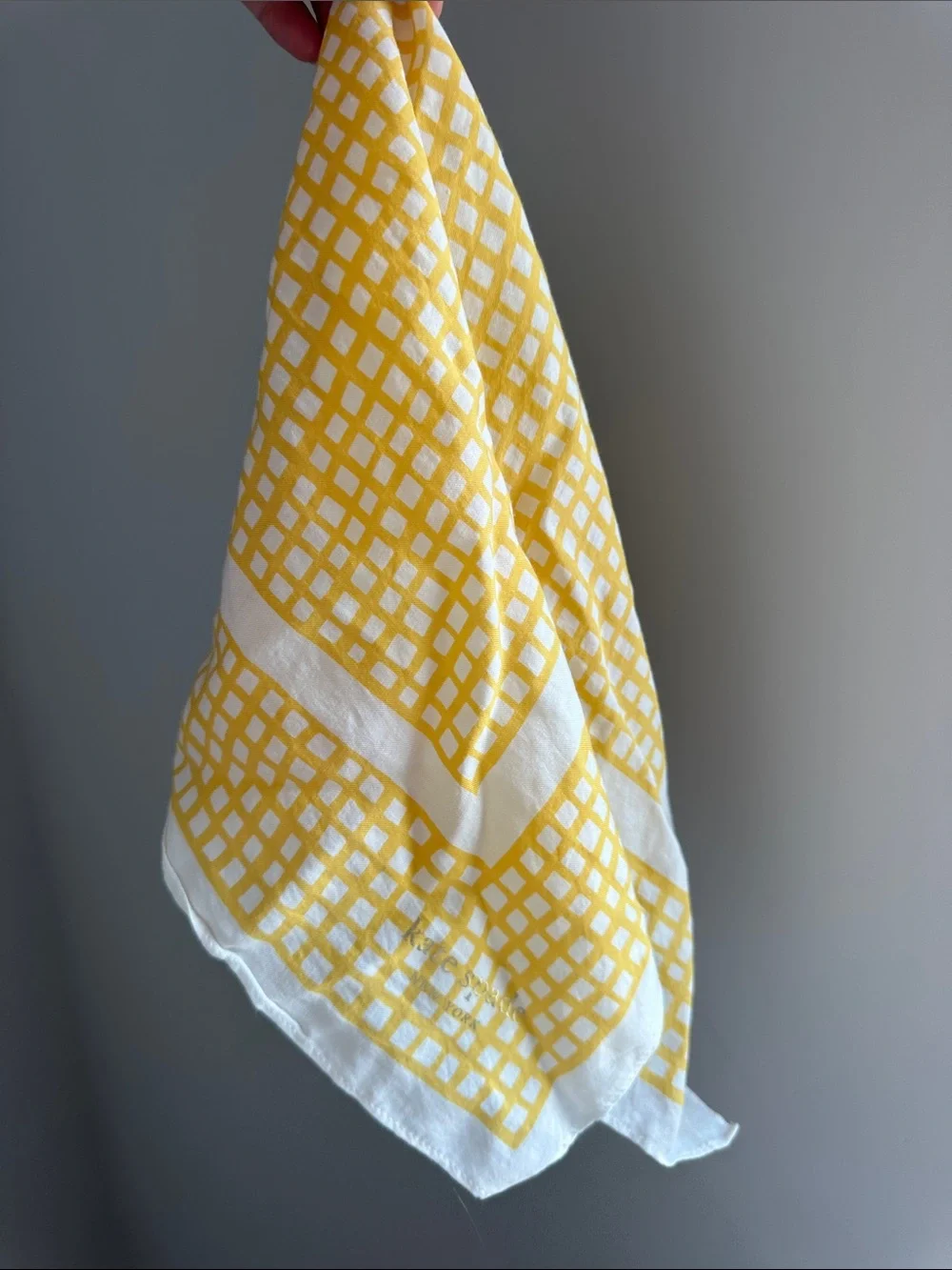 kate spade Yellow and White Geometric Silk Scarf